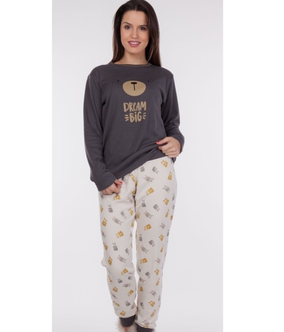 Pijama mujer Rachas&Abreu gris invierno