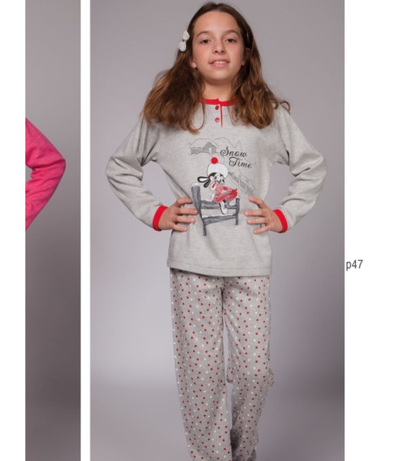 Pijama niña Rachas&Abreu gris invierno