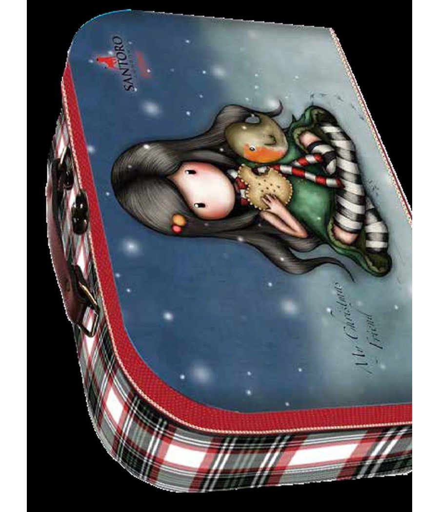 Pijama niña Santoro My Christmas Friend rojo algodón maletín regalo