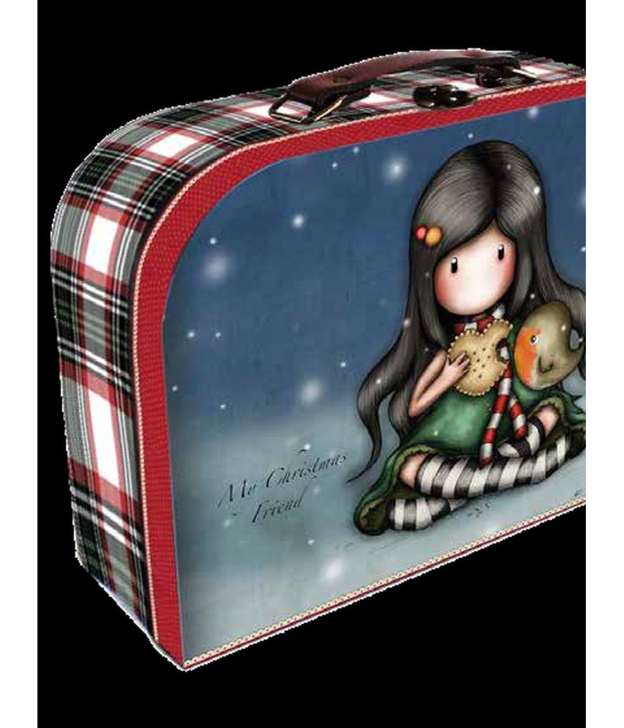 Pijama niña Santoro My Christmas Friend rojo algodón maletín regalo