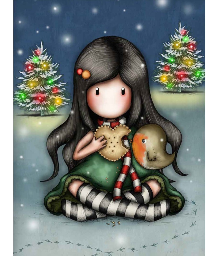 Pijama niña Santoro My Christmas Friend rojo algodón maletín regalo