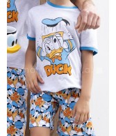Pijama corto niño Disney Donald Duck gris algodón