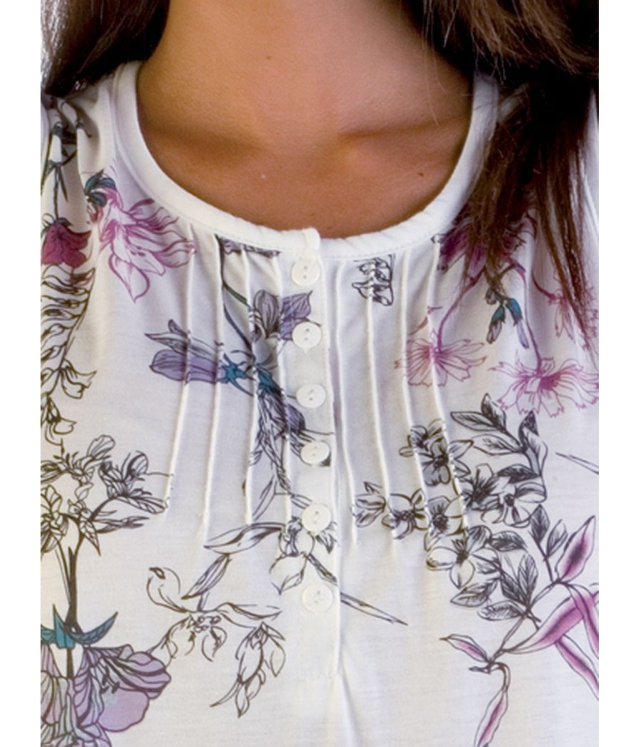 Camisón hombrera abierto mujer Pettrus blanco