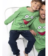 Pijama familiar niño Disney Muppets Kermit puños algodón