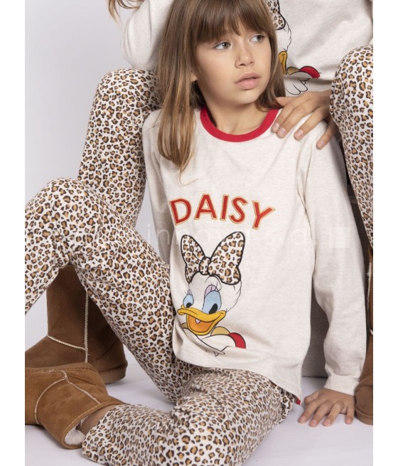 Pijama niña Disney Daisy Leopard punto algodón