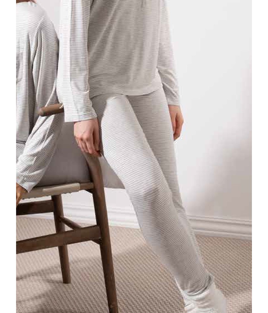 Pijama largo mujer Admas leggings gris viscosa