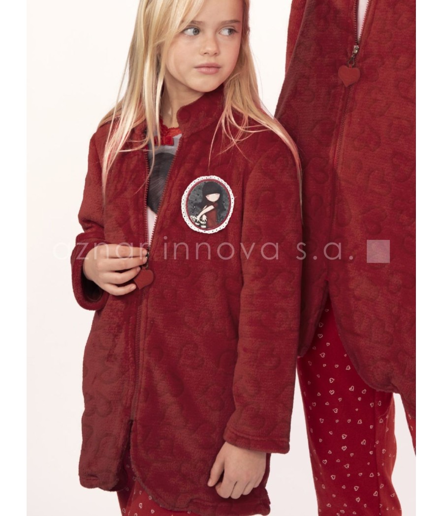 Bata corta térmica niña Santoro Gorjuss Love Letters coralina rojo