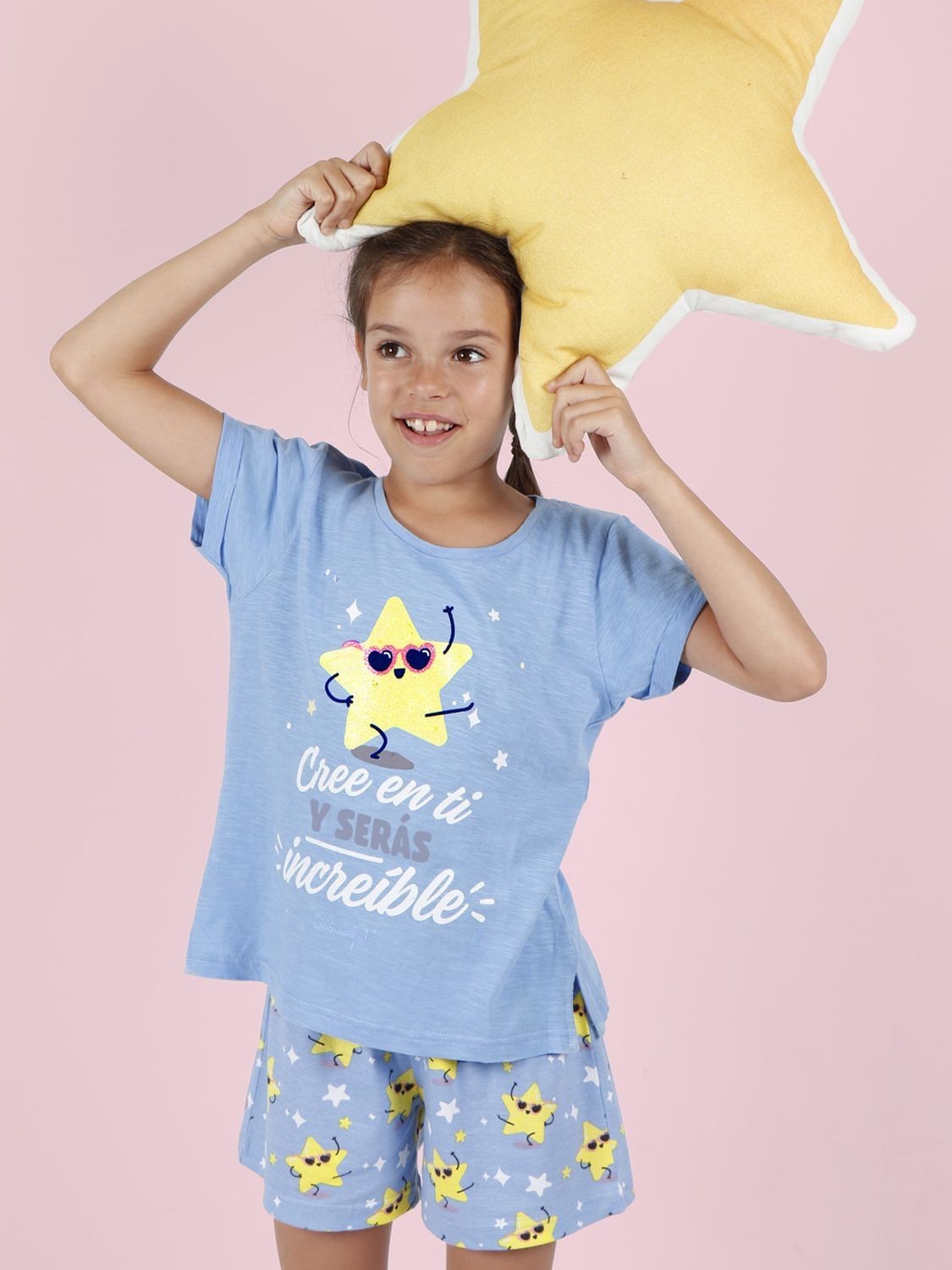 Pijama Verano MR Tween M-Rta Cree En Azul Algodón.