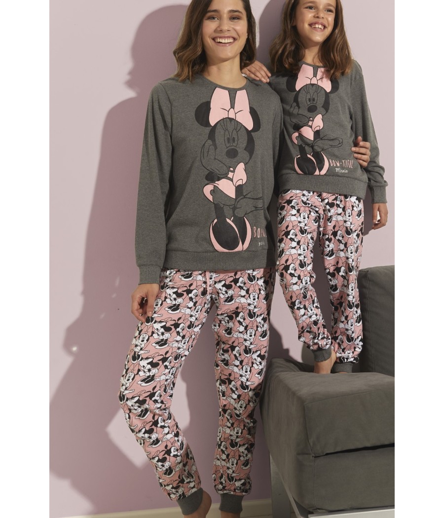 Pijama Bowtiful Minnie MUJER DISNEY  INVIERNO Gris Jaspe