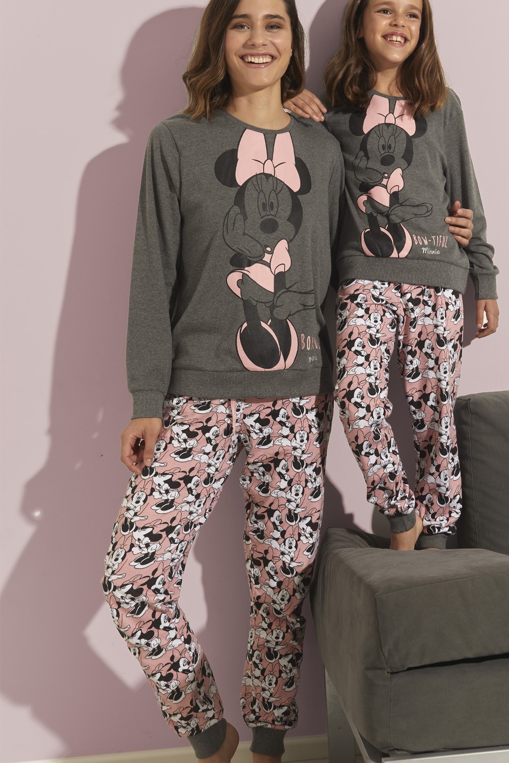 Pijama Bowtiful Minnie MUJER DISNEY INVIERNO Gris Jaspe