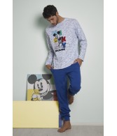 Pijama Mickey Colours HOMBRE DISNEY INVIERNO Azul Algodón
