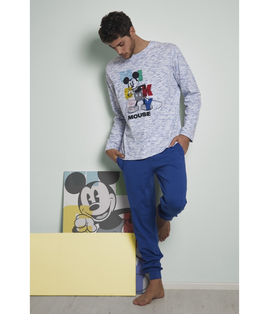 Pijama Mickey Colours HOMBRE DISNEY  INVIERNO Azul Algodón