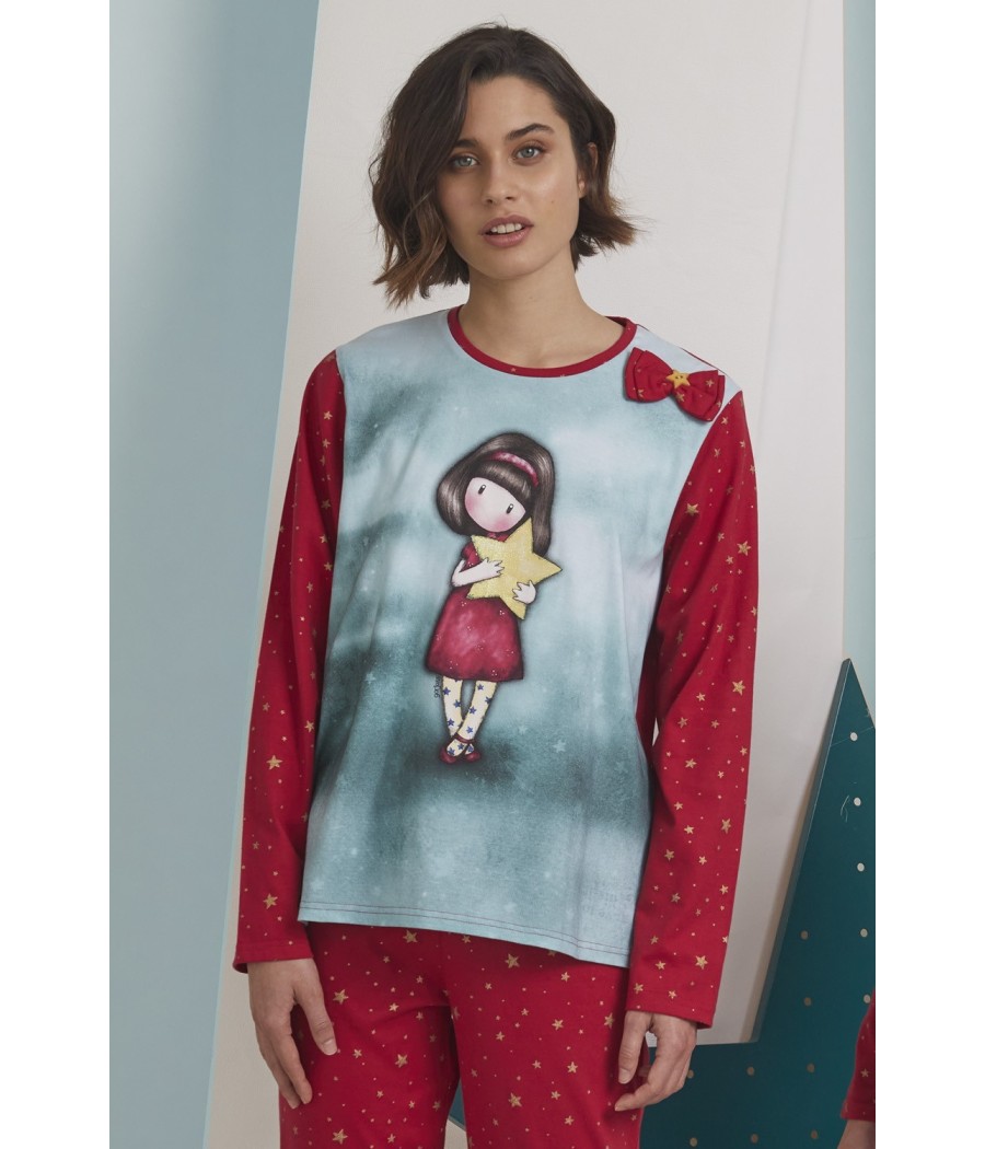Pijama My Star mujer Gorjuss invierno frambuesa algodón