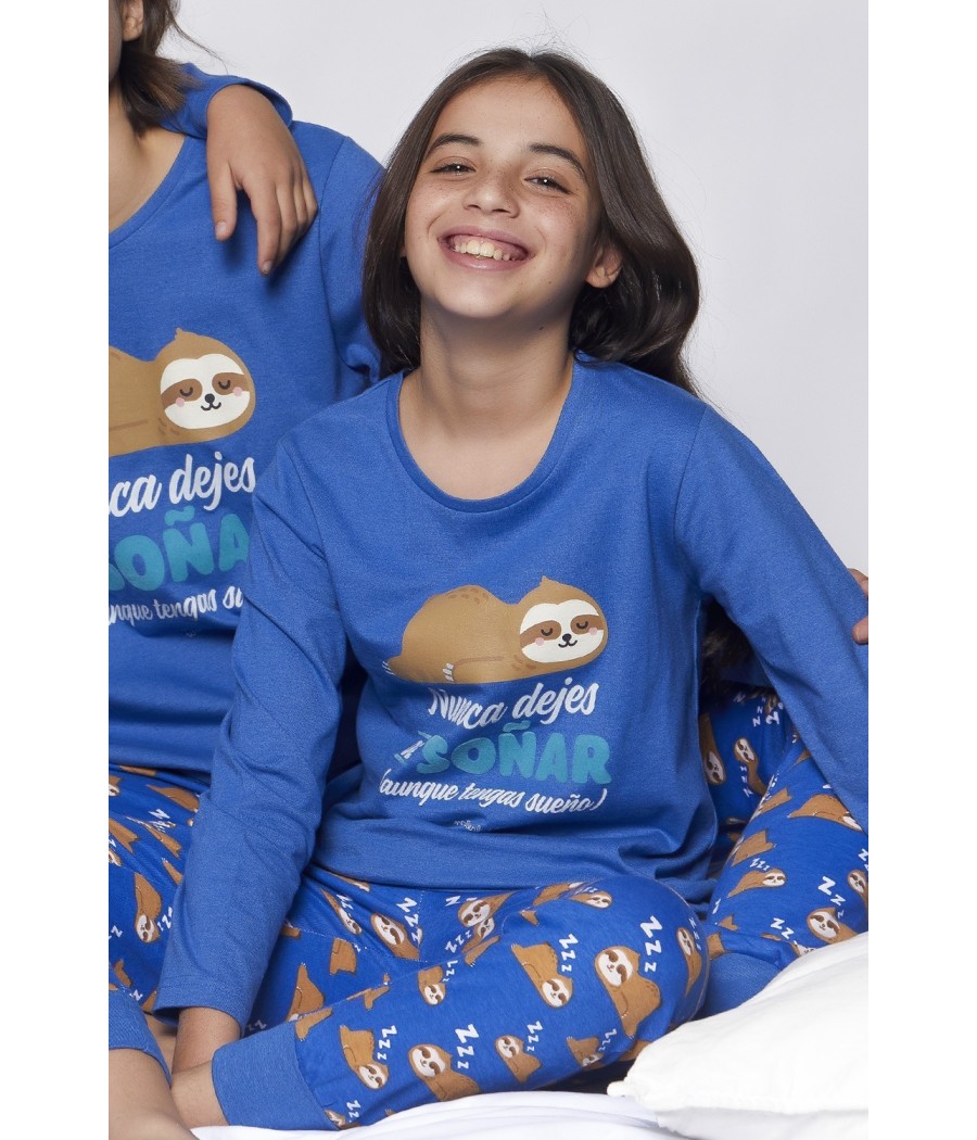 Pijama Tween  Soñar NIÑA MR WONDERFUL  INVIERNO Azul Algodón