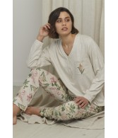 Pijama Tapeta Flower Soft MUJER ADMAS INVIERNO Crudo