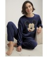 Pijama Velour Mickey College MUJER DISNEY  INVIERNO Marino