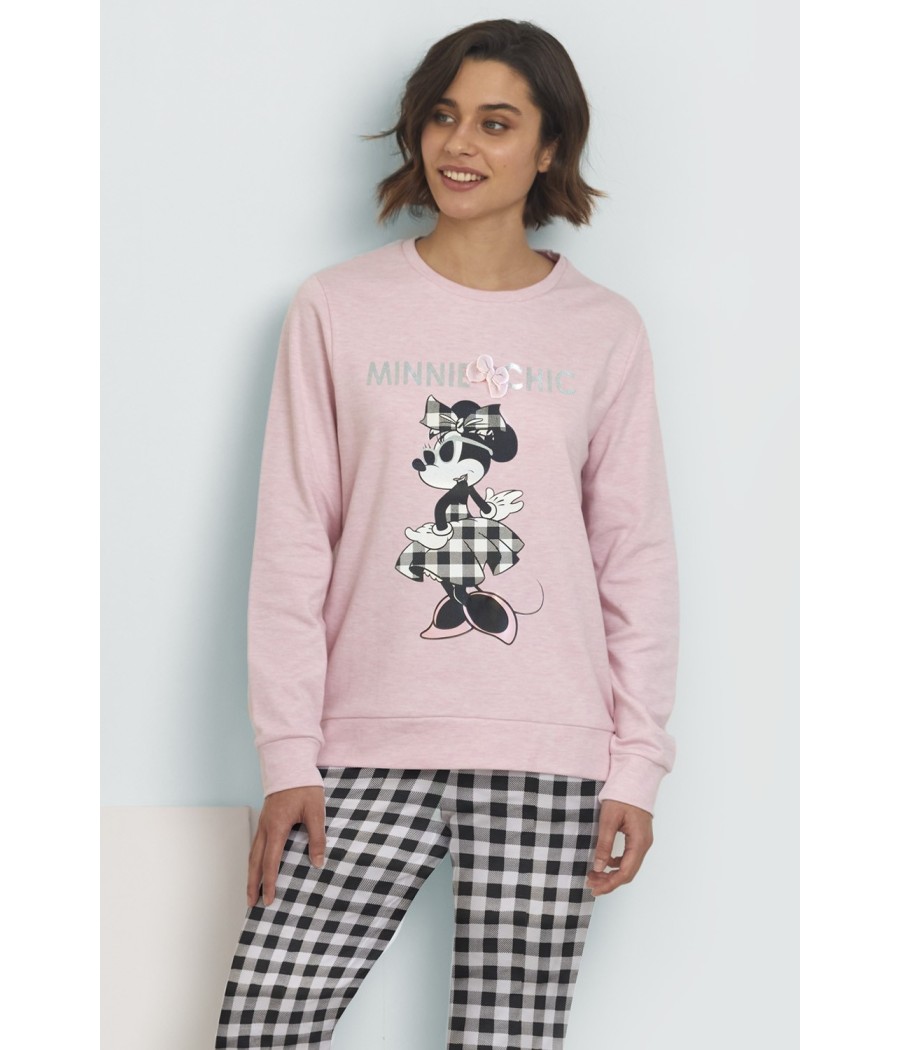 Pijama Minnie Chic MUJER DISNEY INVIERNO Rosa Algodón