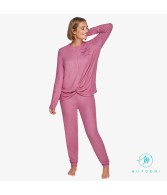 Homewear Pijama Mujer Invierno MUYDEMI Rosa Punto