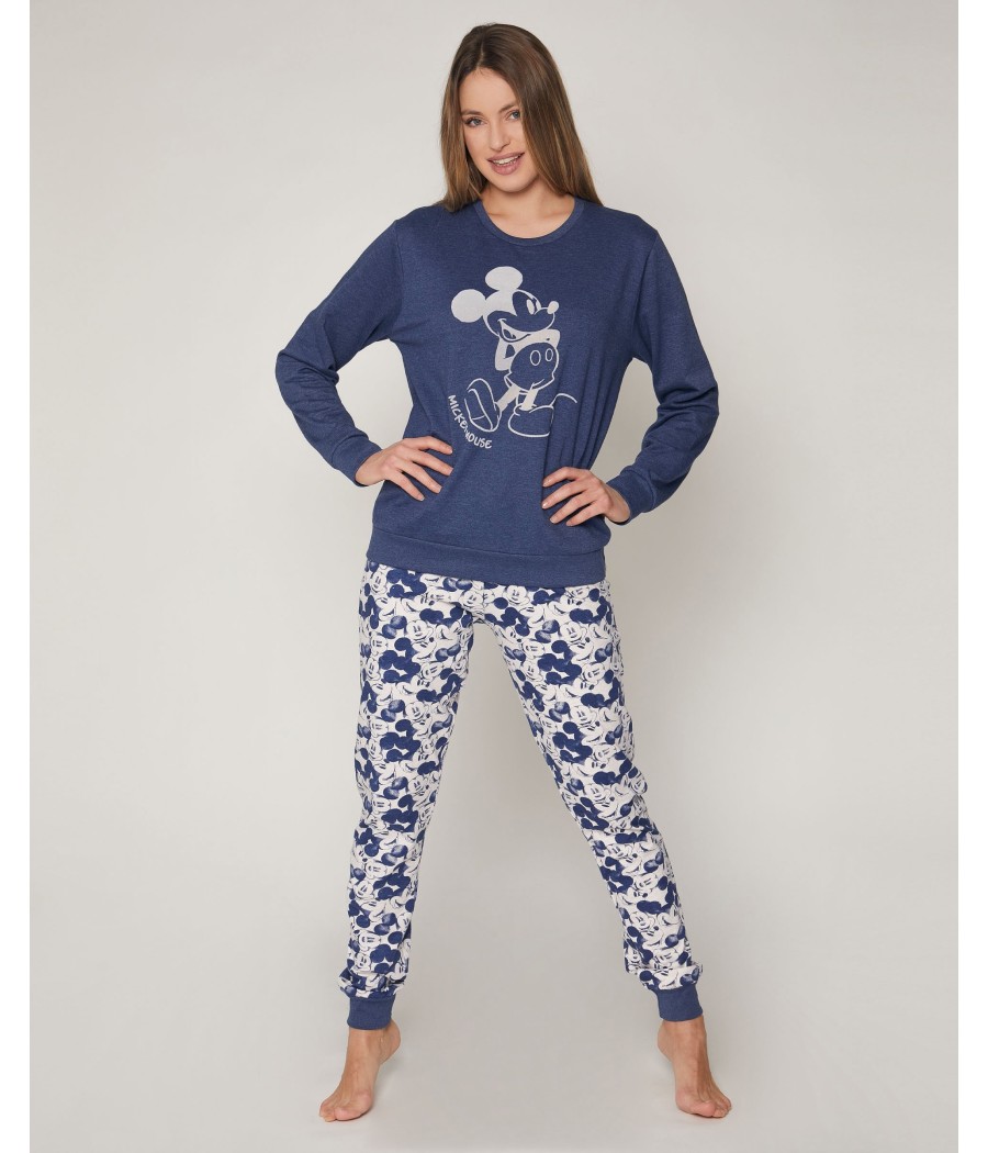 Pijama Mickey Jeans MUJER DISNEY INVIERNO Azul