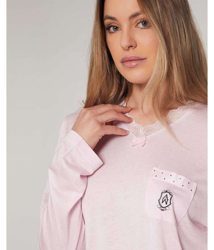 Pijama soft Secret mujer Admas Classic invierno rosa viscosa