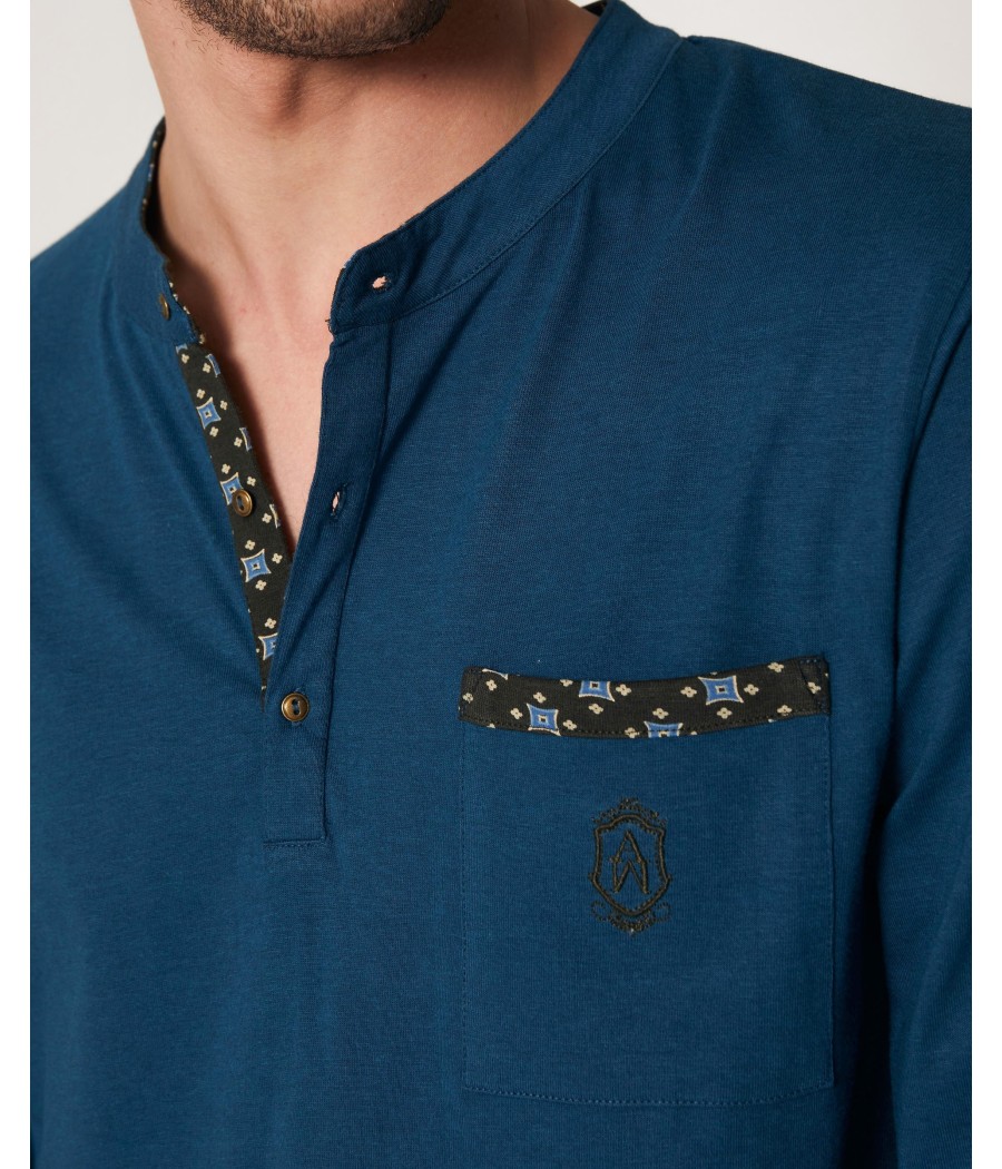 Pijama Green Scarf hombre Admas Classic invierno Oceano algodón-modal