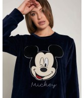 Pijama Velour Mickey College MUJER DISNEY INVIERNO Marino