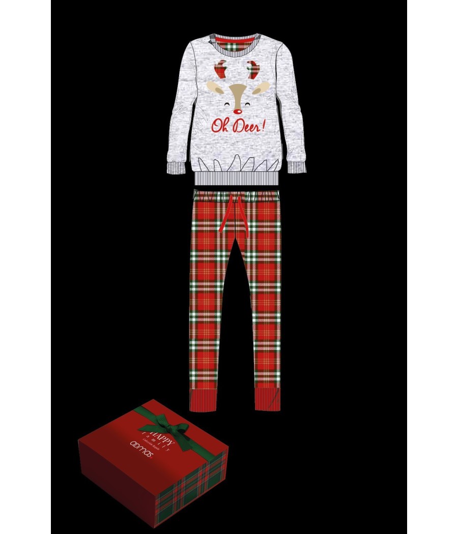 Pijama Navidad niña Admas Oh Deer Reno puños algodón