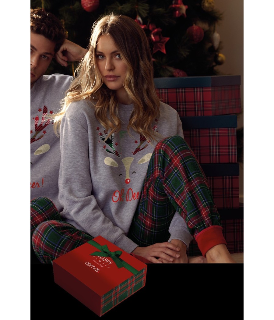Pijama Navidad niña Admas Oh Deer Reno puños algodón