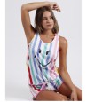 Pijama Mujer Hombrera Rainbow VERANO SMILEY WORLD Multicolor Algodón