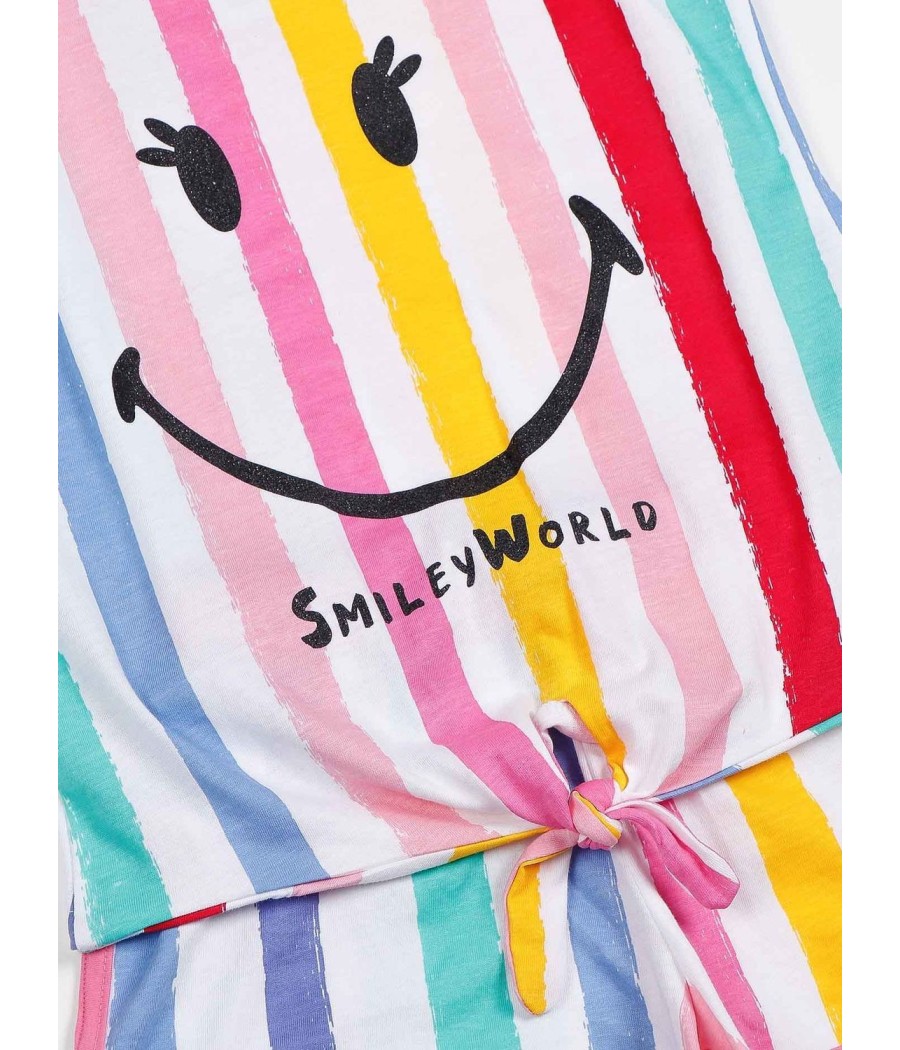 Pijama Niña Hombrera Rainbow VERANO SMILEY WORLD Multicolor Algodón