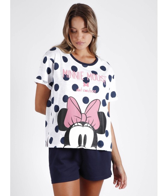 Pijama Mujer Minnie Mouse Dot Couture VERANO DISNEY 28 Lunares Algodón