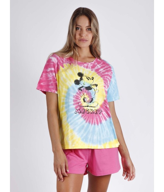 Pijama Mujer M/Corta Mickey Rainbow VERANO DISNEY 28 Multicolor Algodón