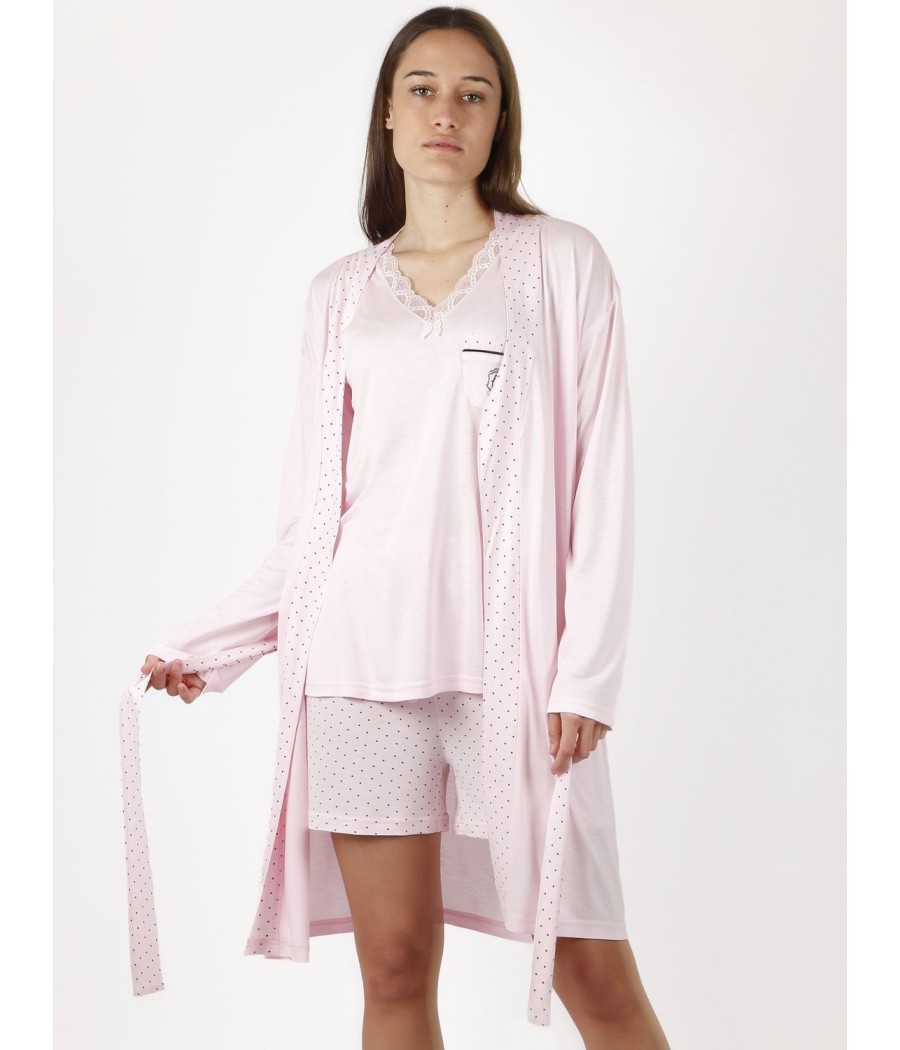 Pijama mujer sin mangas soft Secret verano Admas Classic rosa viscosa