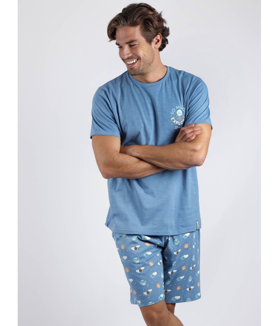 Pijama Hombre Explore VERANO MR. WONDERFUL Azul Algodón