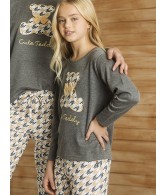 Pijama NIÑA INVIERNO ADMAS Tween Cute Teddy Gris Jaspe