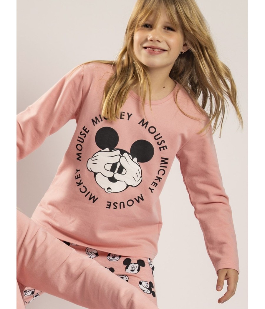 Pijama NIÑA INVIERNO  DISNEY Tween Mickey Sport Rosa Algodón