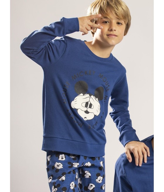Pijama Niño Invierno DISNEY Tween Mickey Sport Azul Algodón