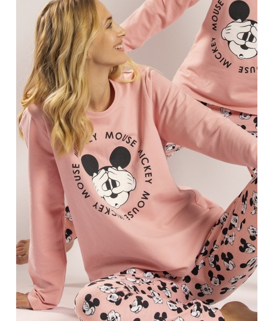 Pijama MUJER INVIERNO DISNEY Mujer Mickey Sport Rosa Algodón