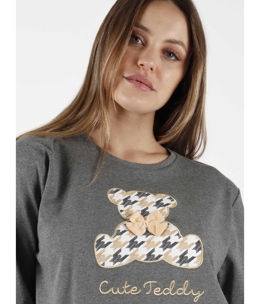 Pijama mujer invierno Admas Cute Teddy gris jaspe