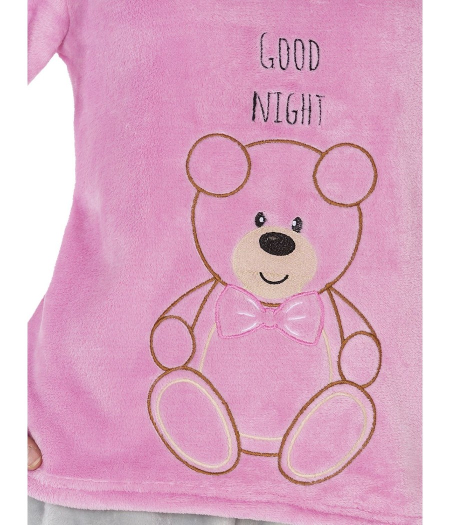 Pijama térmico mujer invierno Javier Golmar coralina rosa bolsillos