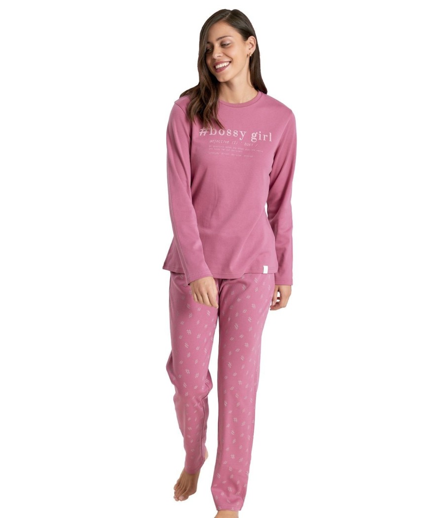 Pijama invierno mujer Muidemi rosa Interlock