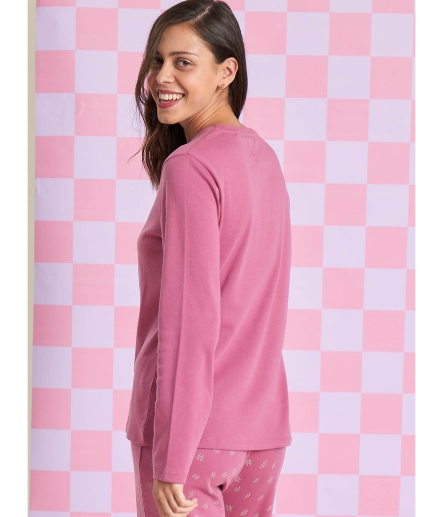 Pijama invierno mujer Muidemi rosa Interlock