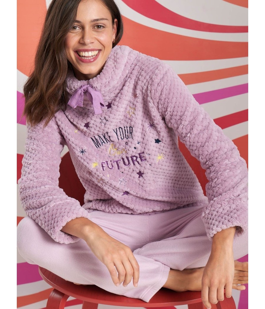 Pijama invierno mujer Muidemi Future rosa coralina Micropolar