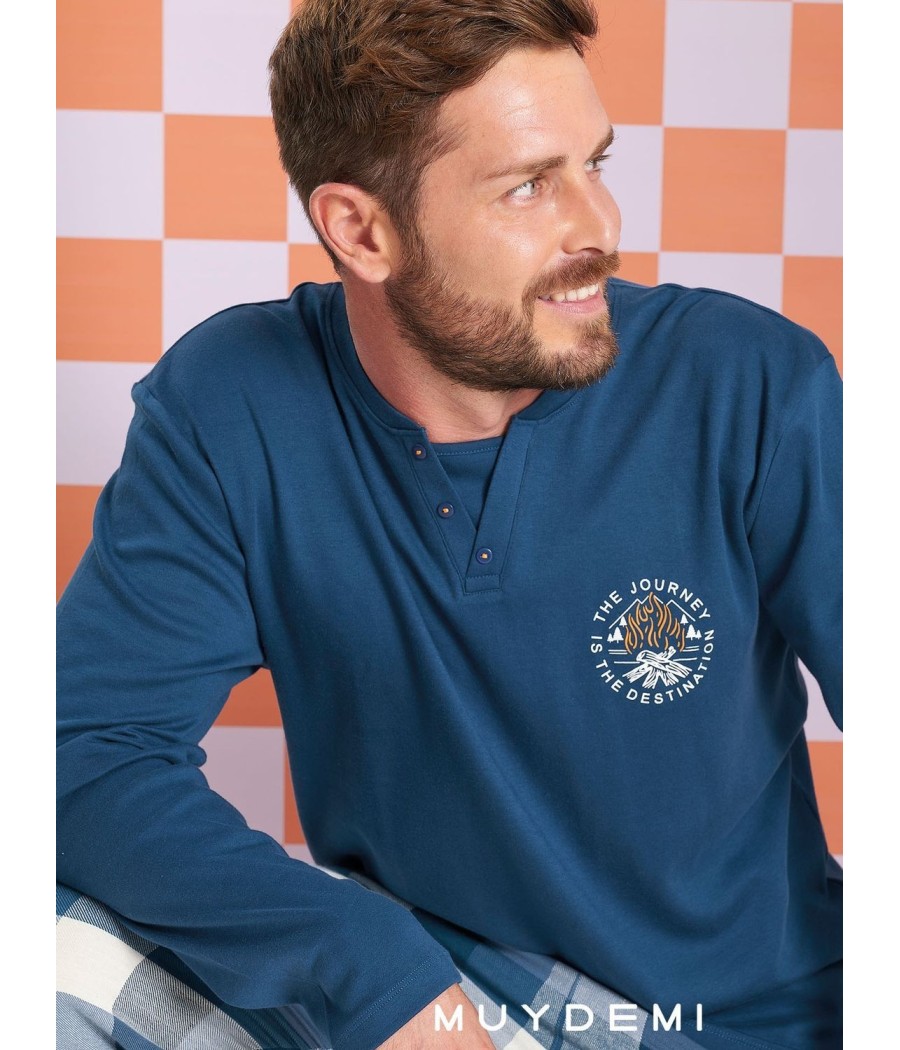 Pijama invierno hombre Muidemi Homewear cuadros Franela