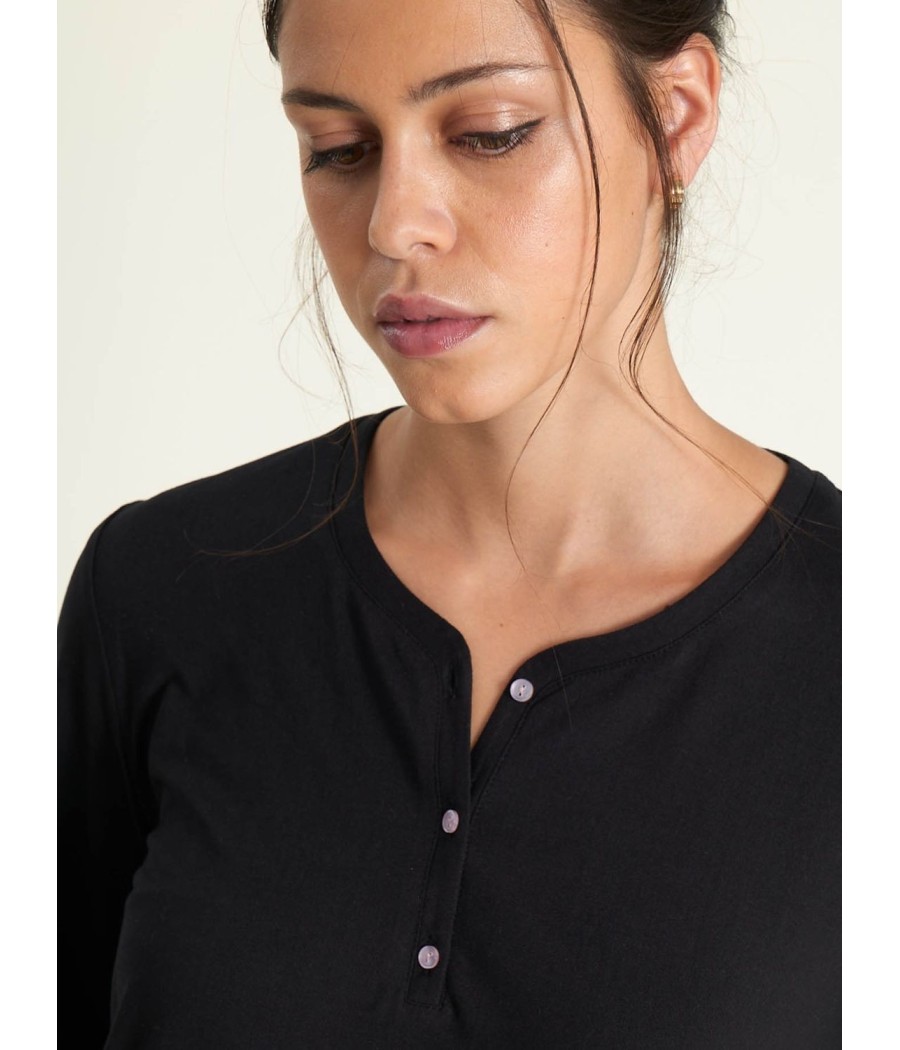 Pijama mujer otoño invierno Muidemi punto negro bolsillos