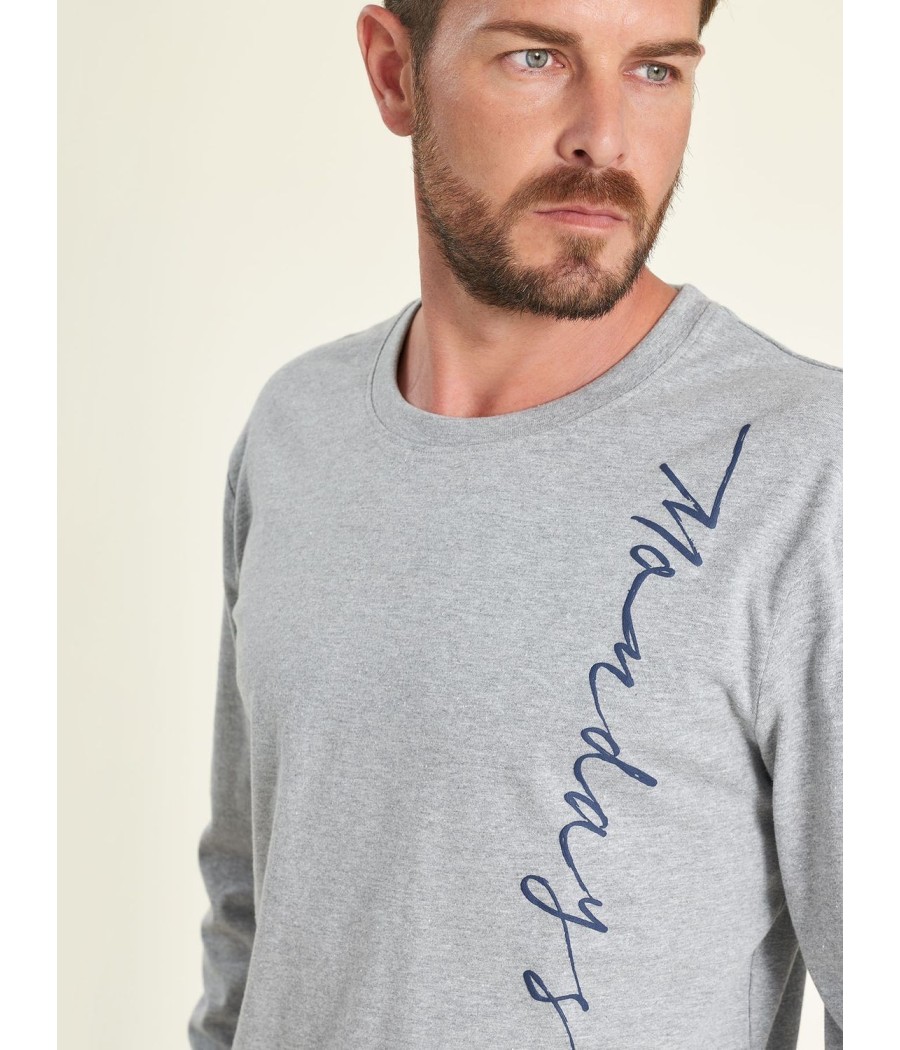 Pijama Homewear invierno hombre Muidemi gris cuadros algodón