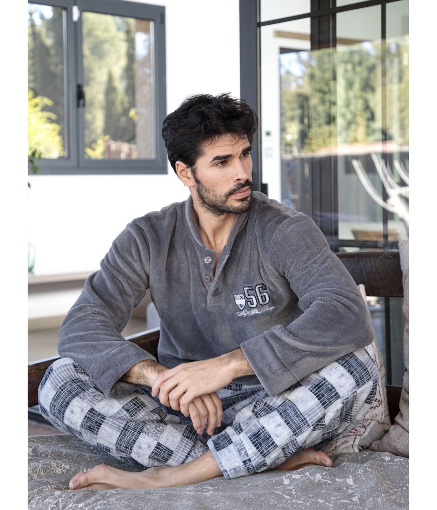 Pijama Térmico Hombre Invierno MUSLHER Homewear Coralina Gris