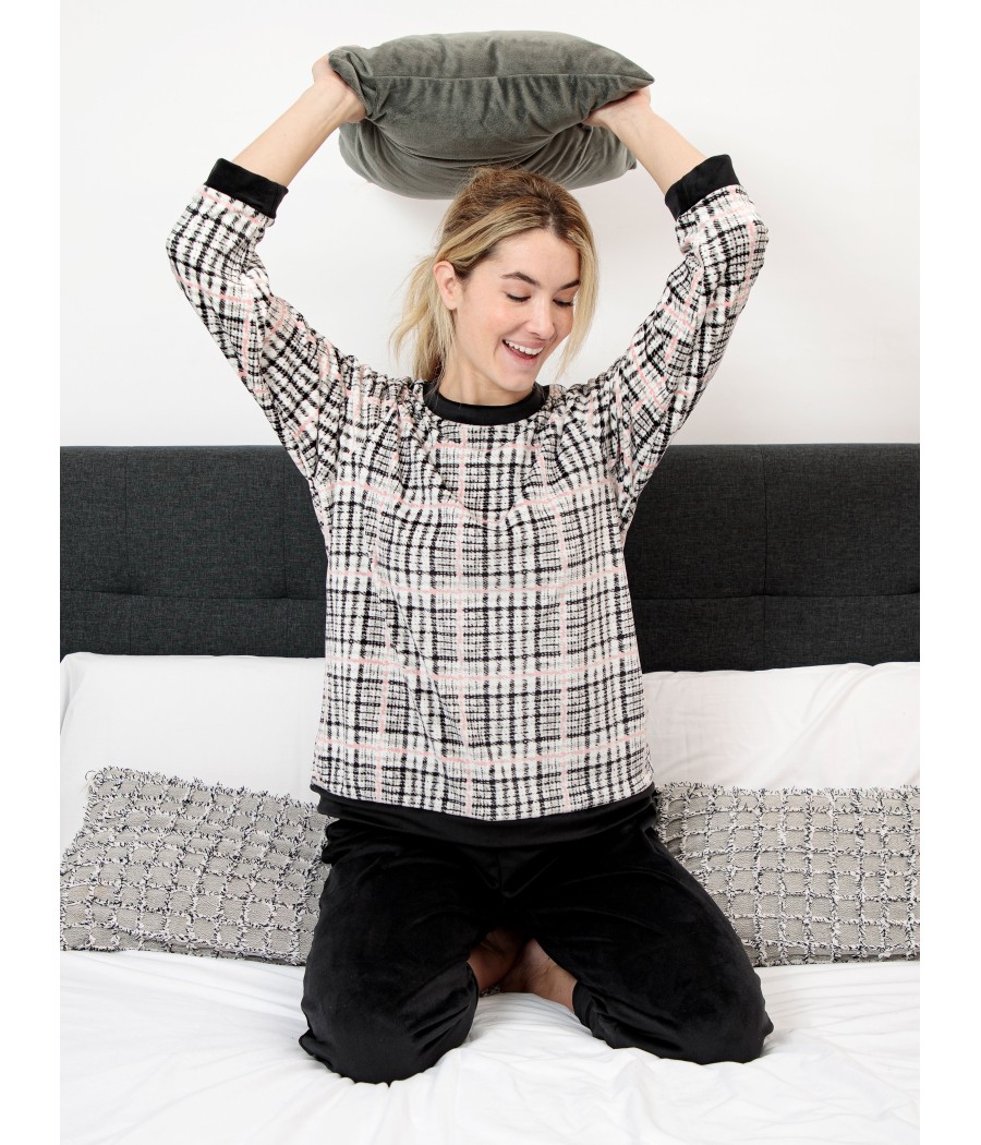 Pijama térmico mujer invierno Muslher Crystal negro