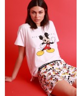 Pijama Mujer Verano Disney Mickey Manga Corta Algodón