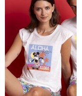 Pijama Verano Mujer Disney Aloha Friends Algodón